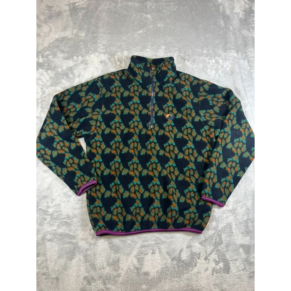 Vintage 90s Lowe Alpine 1/4 Zip Fleece Pullover Abstract Pattern Gorpcore Men M